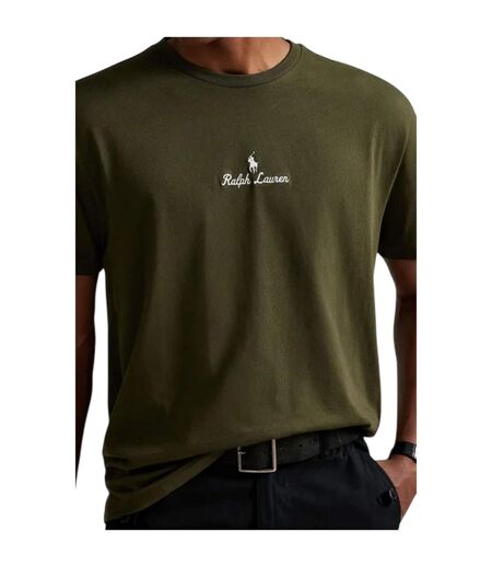Mens Crew Neck Short-sleeved T-shirt Olive Ralph Lauren