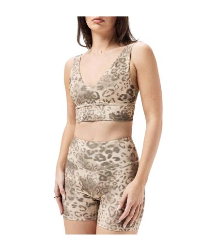 Cuissard De Cyclisme Motif/style Léopard Femme Beige Noir USA Pro