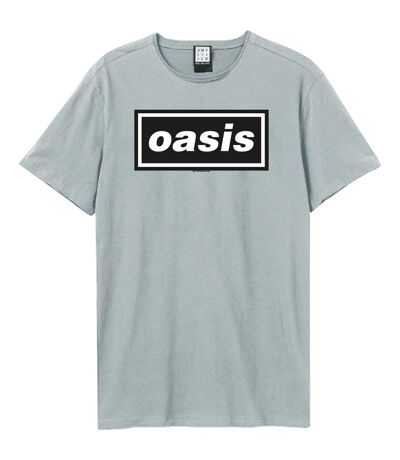 Unisex adult oasis logo t-shirt strange blue Amplified