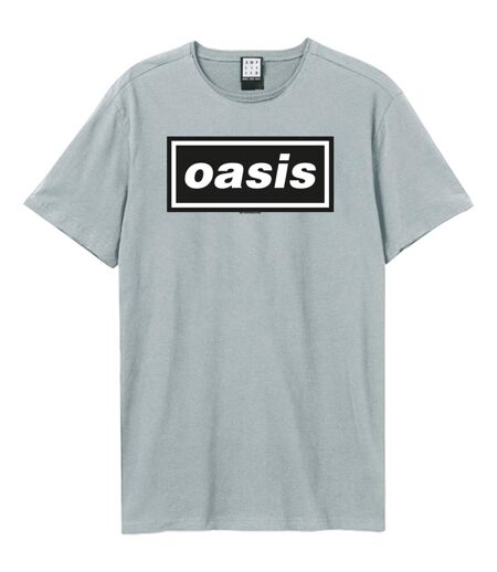 Unisex adult oasis logo t-shirt strange blue Amplified