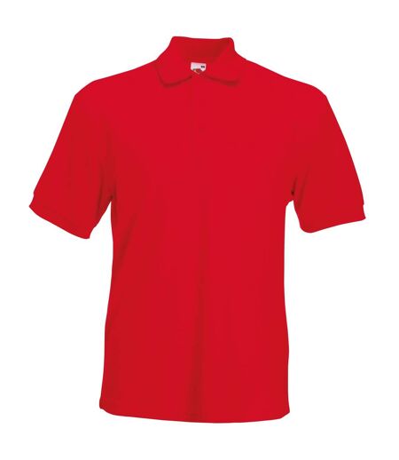 Fruit Of The Loom Mens 65/35 Heavyweight Pique Short Sleeve Polo Shirt (Red) - UTBC382