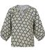 Womens/ladies Peasant Balloon Sleeve Blouse Black Daisy Regatta-1