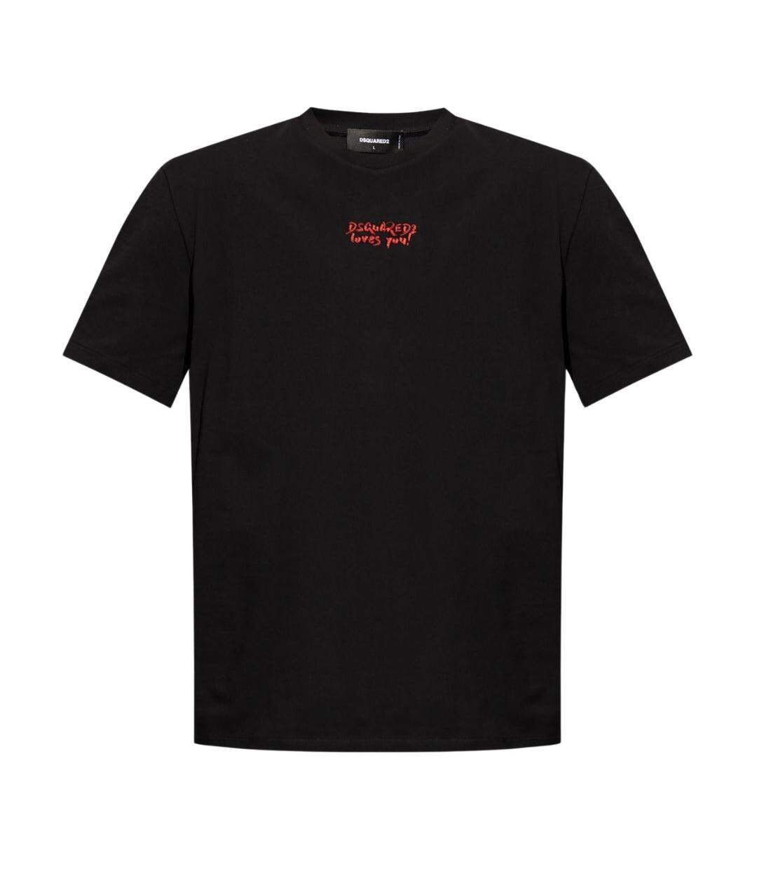 T-shirt Motif/style Logo Loves You Homme Noir DSquared2-1