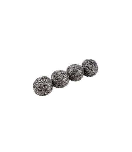 Lot 4 Boules en Inox Éponge Gris