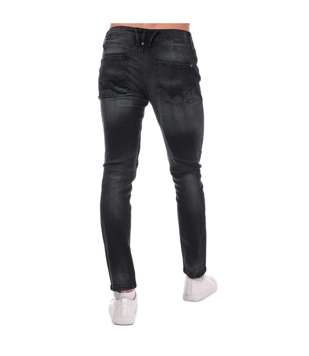 Mens Maylead Cotton Denim Faded Slim Jeans Black Duck And Cover-3