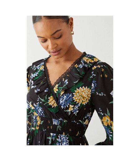 Dorothy Perkins Womens/Ladies Floral Lace Detail Mini Dress (Black) - UTDP1361