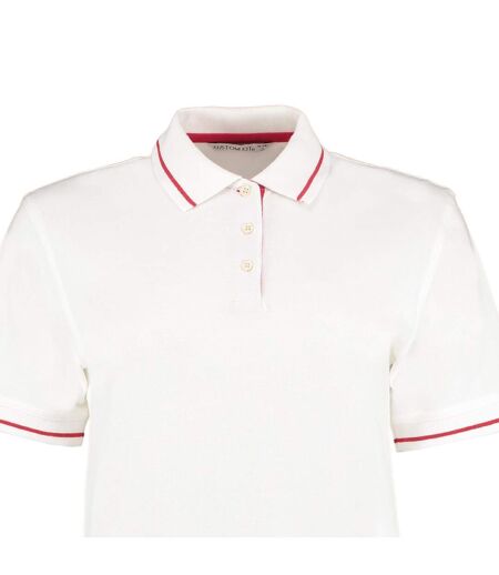 Polo St Mellion Femme Blanc Rouge Kustom Kit