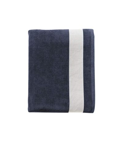 Drap de plage ou drap de bain - 89006 - bleu marine - coton velours