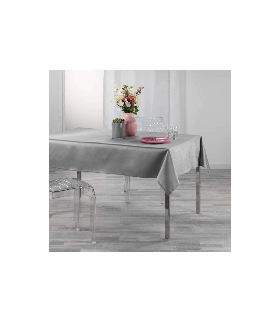 Nappe Rectangulaire Shana 150x240cm Gris Perle-2