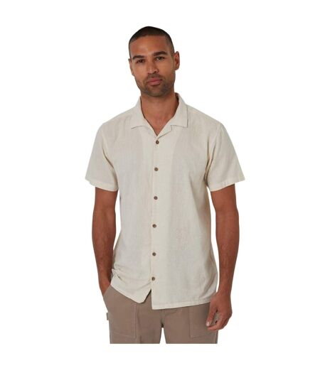 Mens Embroidered Short-sleeved Shirt Natural Threadbare