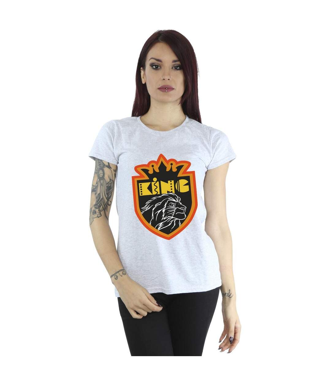 Disney - T-shirt THE LION KING CREST - Femme (Gris chiné) - UTBI25263-2