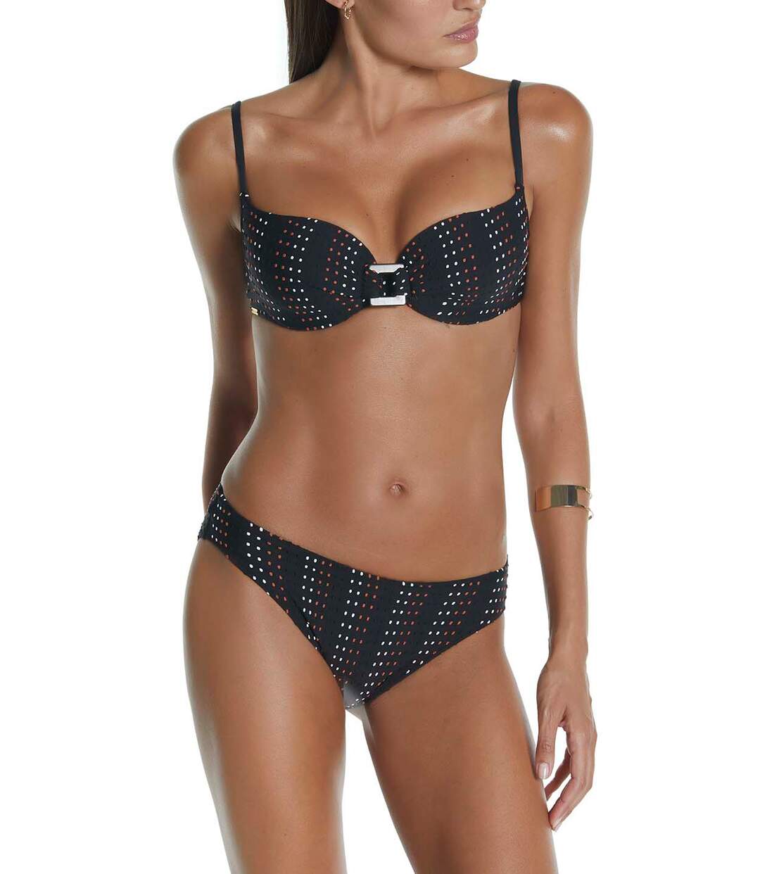 Bas maillot slip bain bikini Plumetti noir Selmark Mare