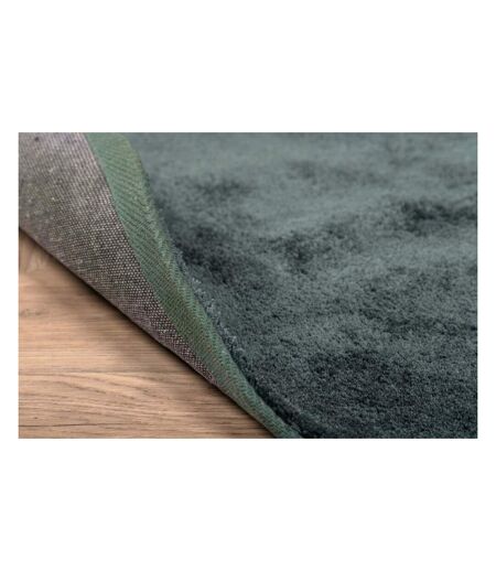 Tapis en coton et polyester effet viscose vert Undra