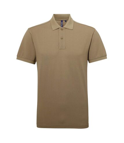 Asquith & Fox Mens Short Sleeve Performance Blend Polo Shirt (Khaki)
