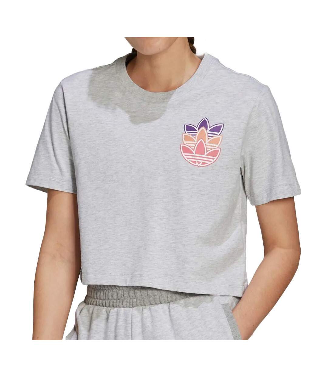 T-shirt Gris Femme Adidas H22755 - 34-1