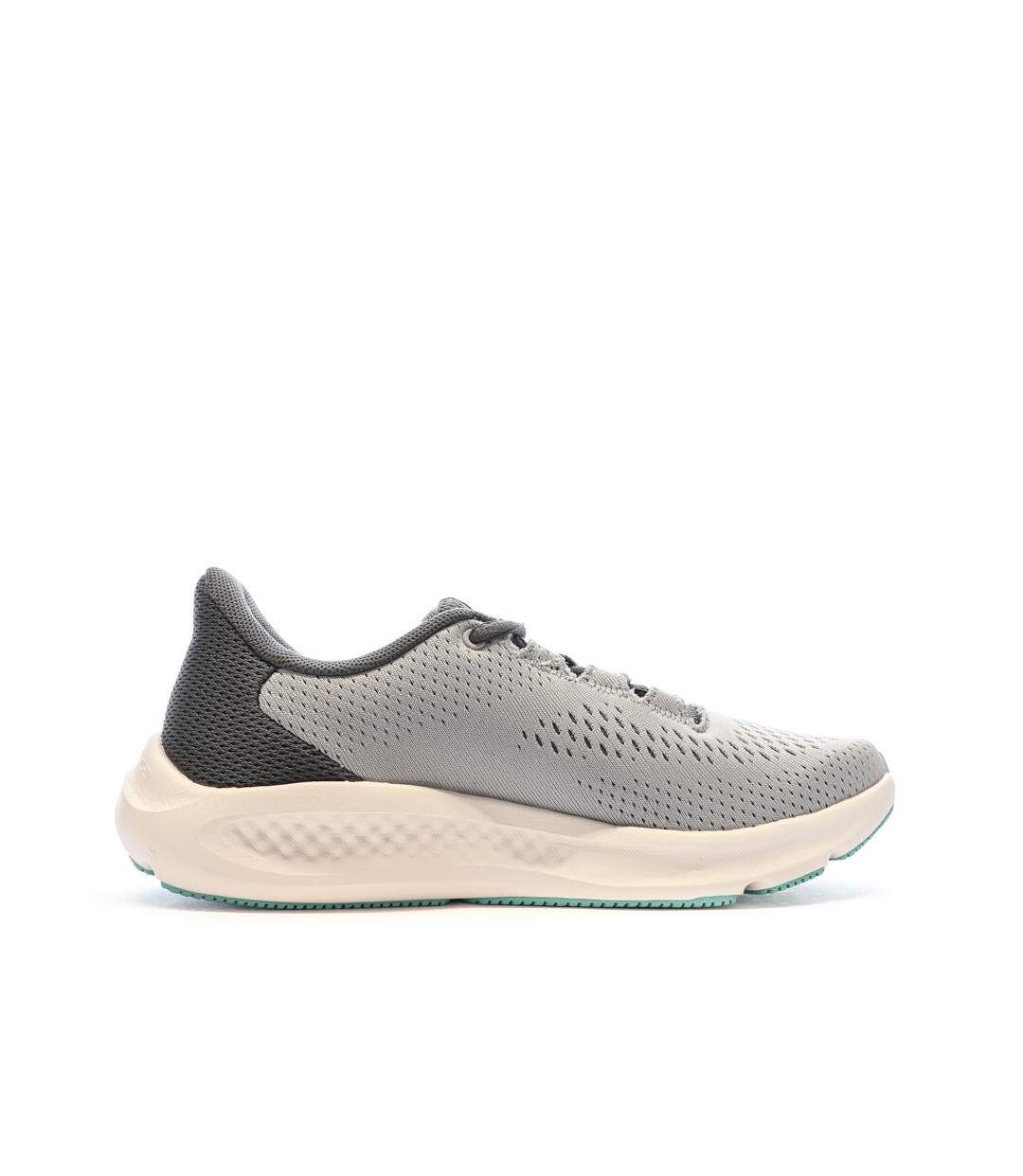 Chaussures de running grise/turquoise femme under armour charged pursuit-2