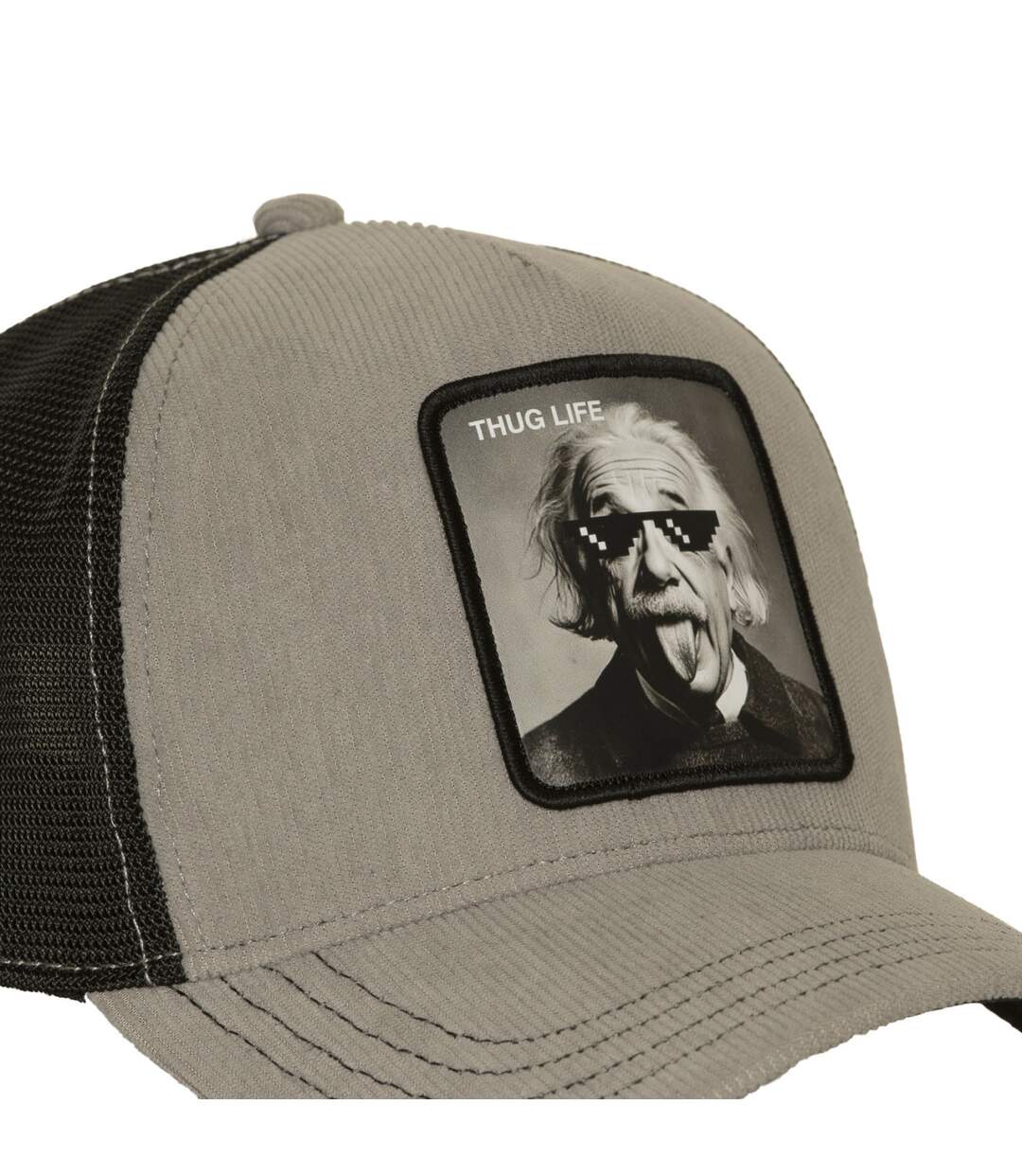 Casquette trucker avec filet effet velours et patchThug Life Capslab-3