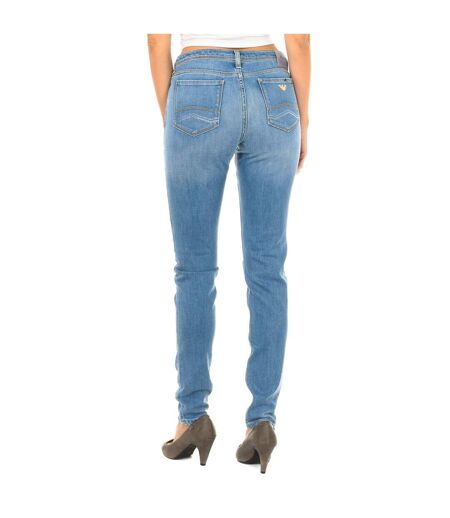 Long worn effect denim pants 3Y5J28-5D0TZ woman