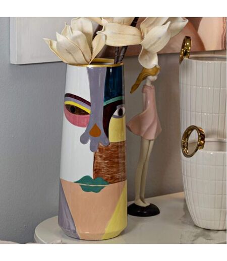Vase Design en Céramique Piccassy 40cm Multicolore