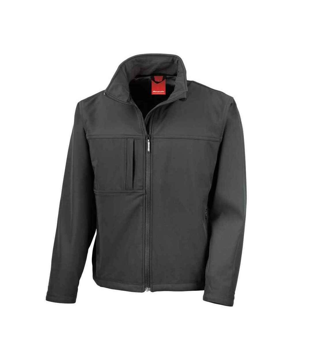 Mens classic soft shell jacket black Result-1