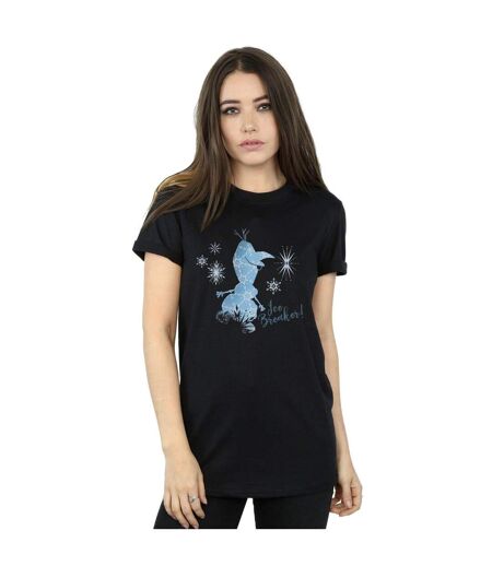 Disney Womens/Ladies Frozen 2 Olaf Ice Breaker Cotton Boyfriend T-Shirt (Noir) - UTBI48115