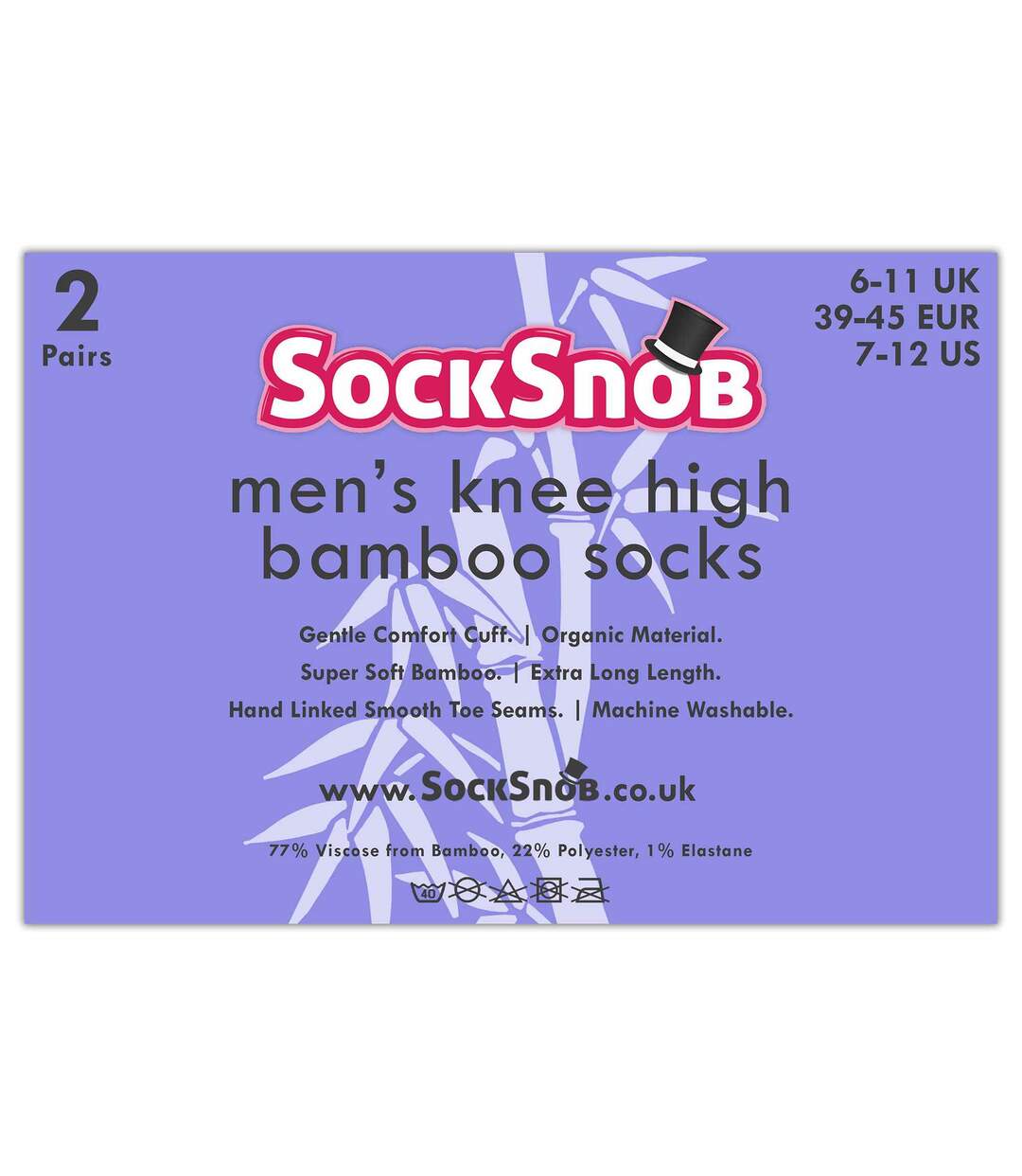 2 Pack Mens Extra Long Knee High Breathable Bamboo Socks-2