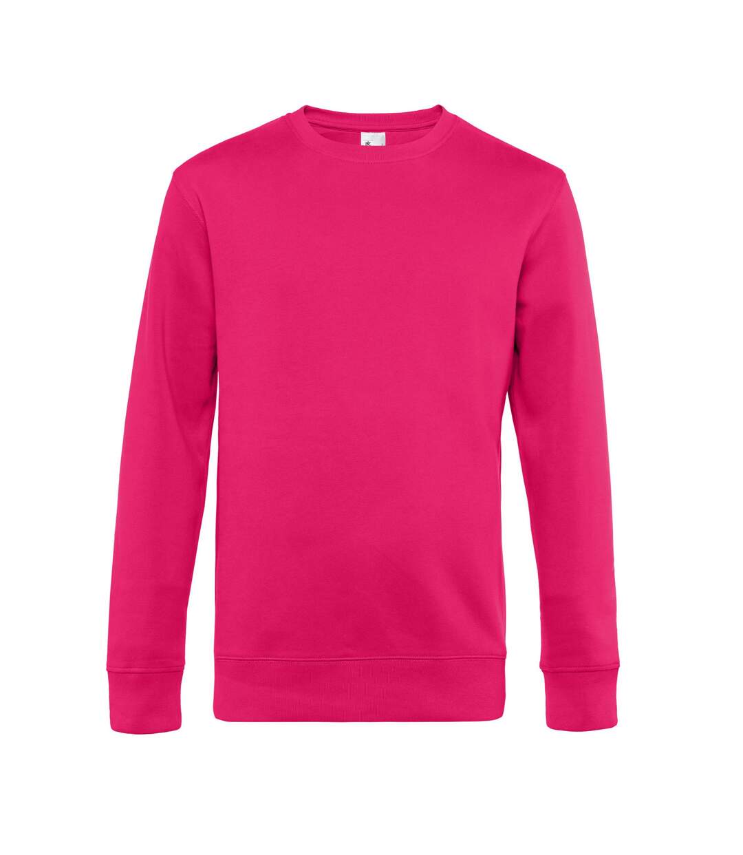 Mens king crew neck jumper magenta pink B&C