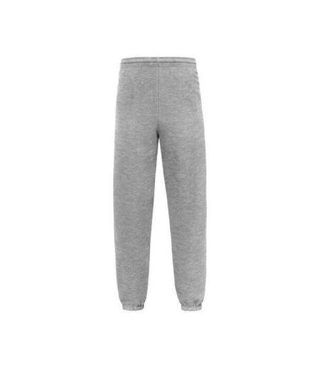Pantalon De Jogging Uni À Taille Et Chevilles Élastiquées Iconic Premium Adulte Gris Clair Chiné Fruit Of The Loom