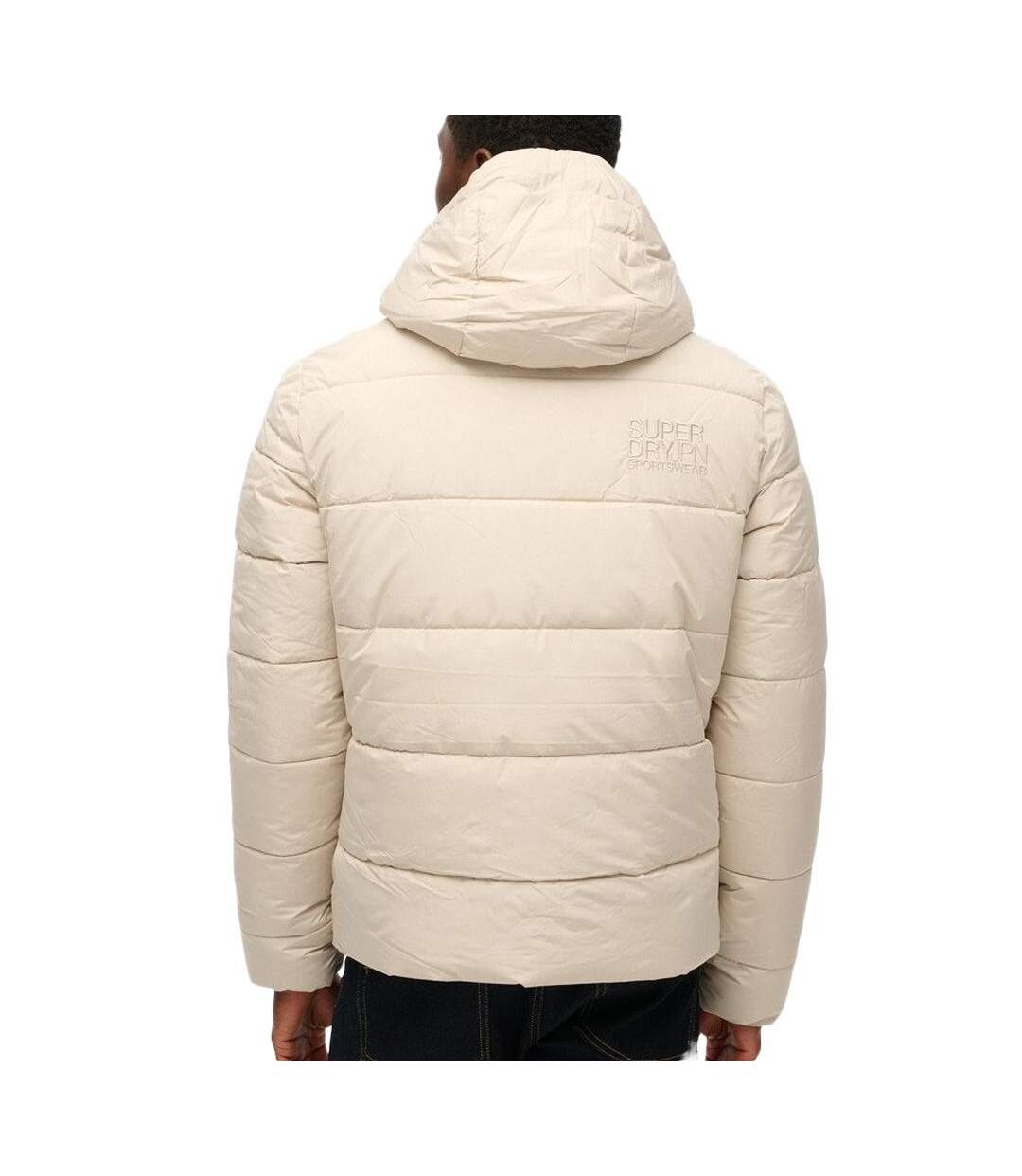 Doudoune beige homme superdry puffer-2