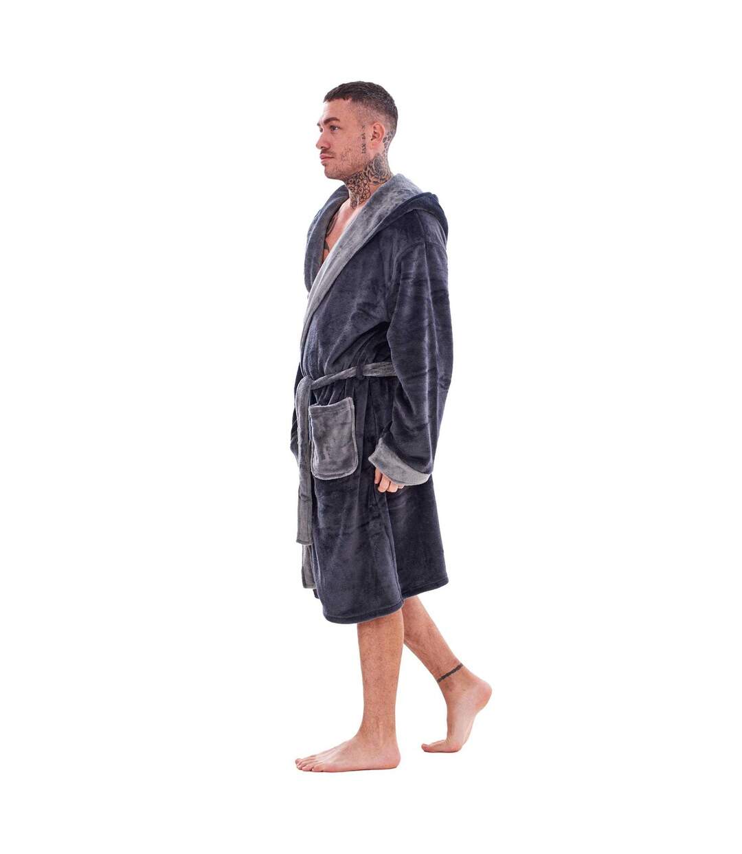 Robe De Chambre Homme Charbon Gris Keanu-1
