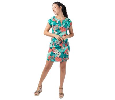 Robe courte col tunisien  ERIKA coupe droite flatteuse Coton Du Monde