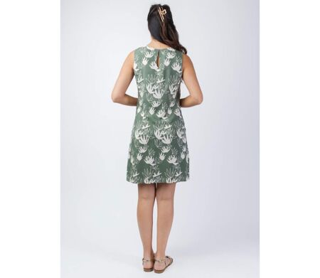 Robe coton femme kaki CHRISTINA imprimé fleur Coton Du Monde