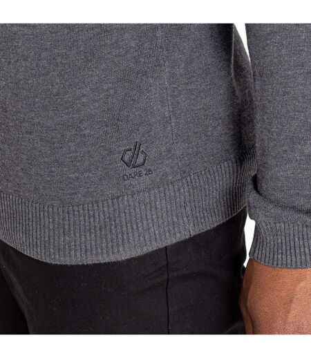 Dare 2B Mens Unite Us Knitted Half Zip Sweatshirt (Charcoal Grey/Black)
