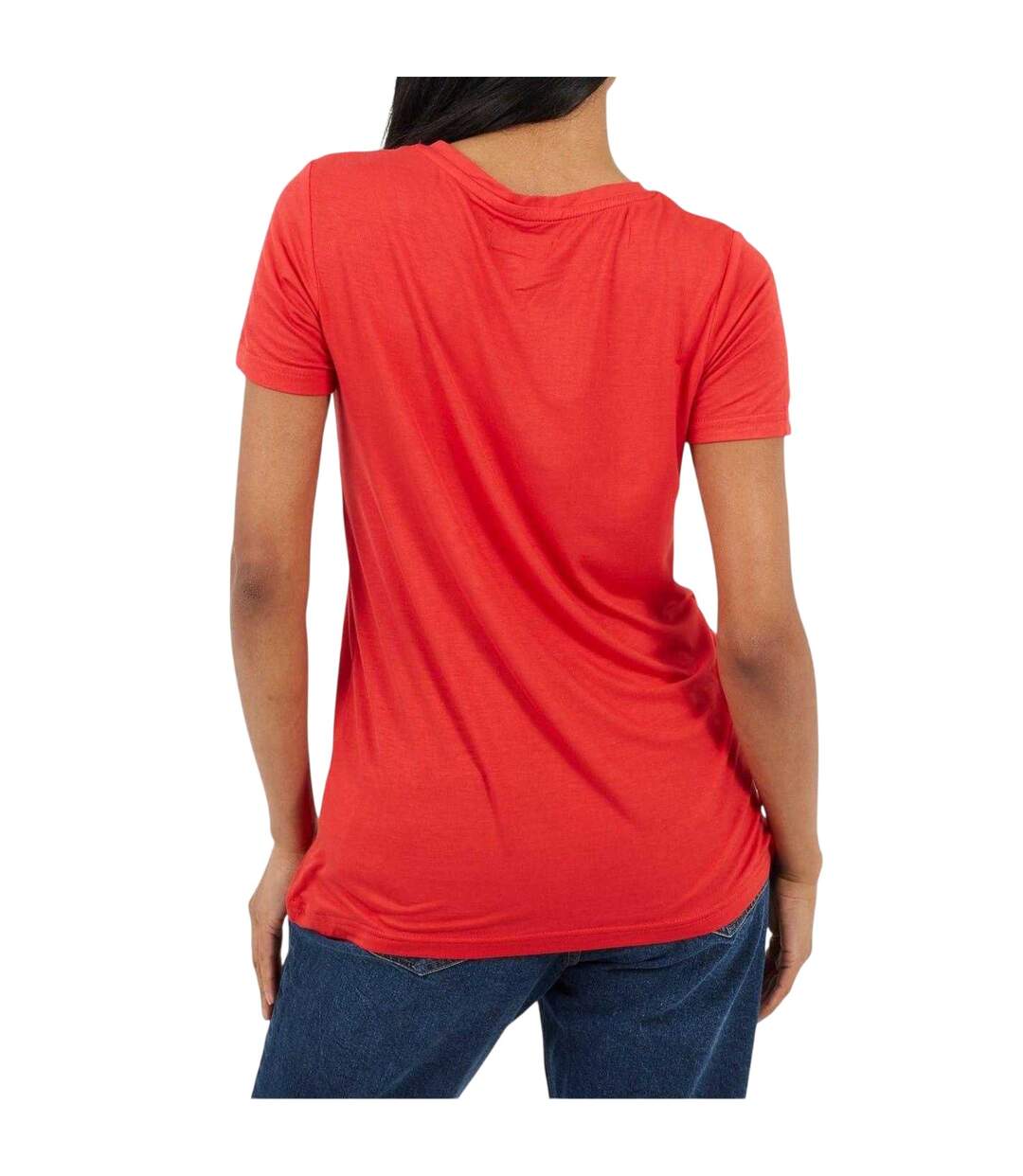 T-shirt Motif/style Uni Femme Rouge Vif Brave Soul-3