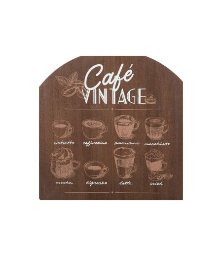 Décoration Murale Vintage Café 45cm Marron