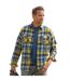 Atlas For Men Chemise en flanelle à carreaux pour hommes (Bleu/Jaune) - UTAF1652-2