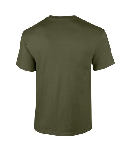 Gildan Mens Ultra Cotton Short Sleeve T-Shirt (Military Green)