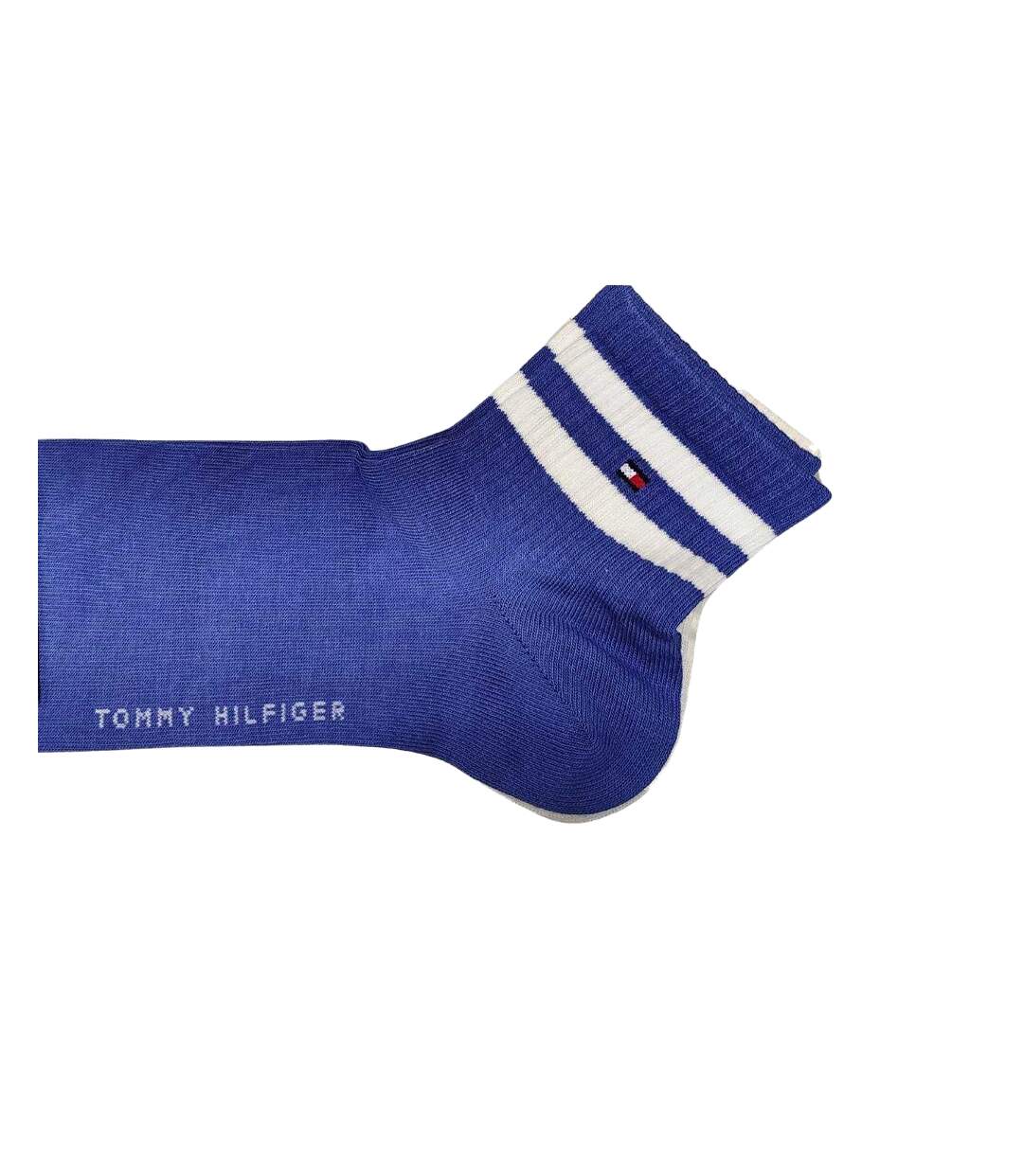 Socquettes Motif/style Rayures Contrastées Homme Bleu Blanc Tommy Hilfiger-2