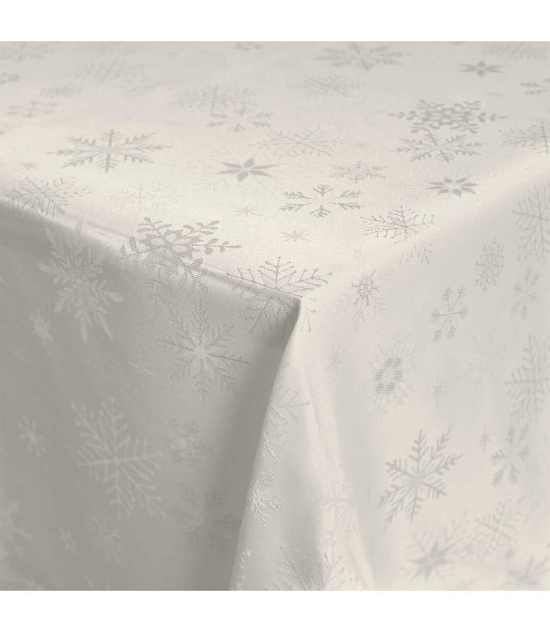 Nappe Jacquard Imprimé Flocons 140x240cm Naturel-2