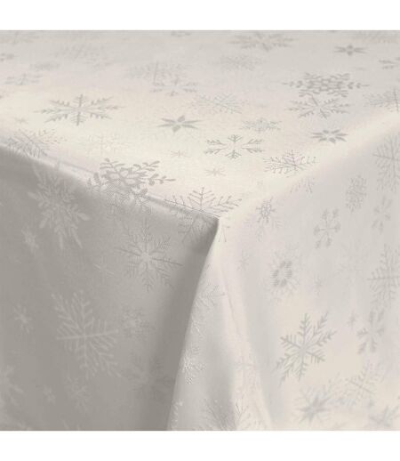 Nappe Jacquard Imprimé Flocons 140x240cm Naturel