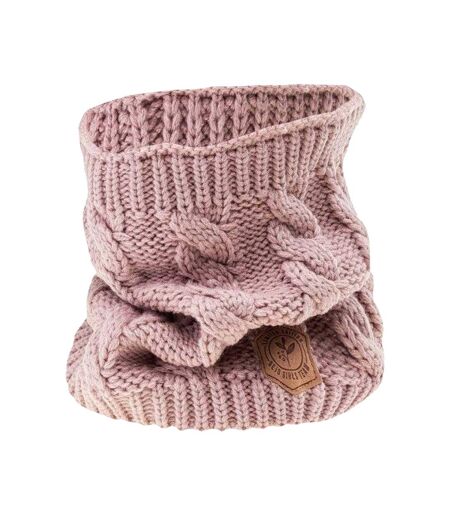 Childrens/kids Indy Cable Knit Neck Warmer One Size Pink Bejo