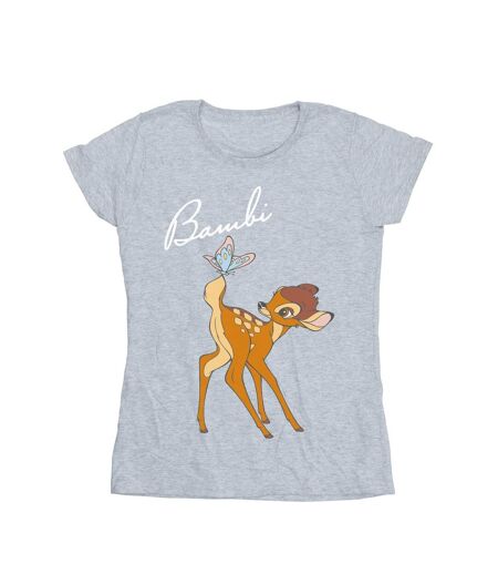 Disney - T-shirt BAMBI BUTTERFLY TAIL - Femme (Gris chiné) - UTBI16368
