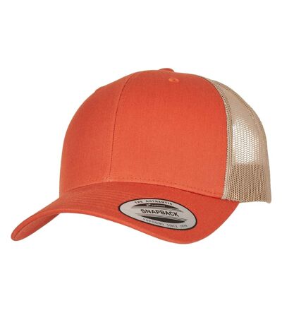 Casquette trucker retro adulte charbon / orange néon Flexfit