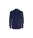 Unisex Adult Basic Chest Pocket Long-sleeved Polo Shirt Dark Navy Clique-2