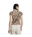 Womens/ladies Leopard Print Jersey Crew Neck T-shirt Beige Black Adidas-3