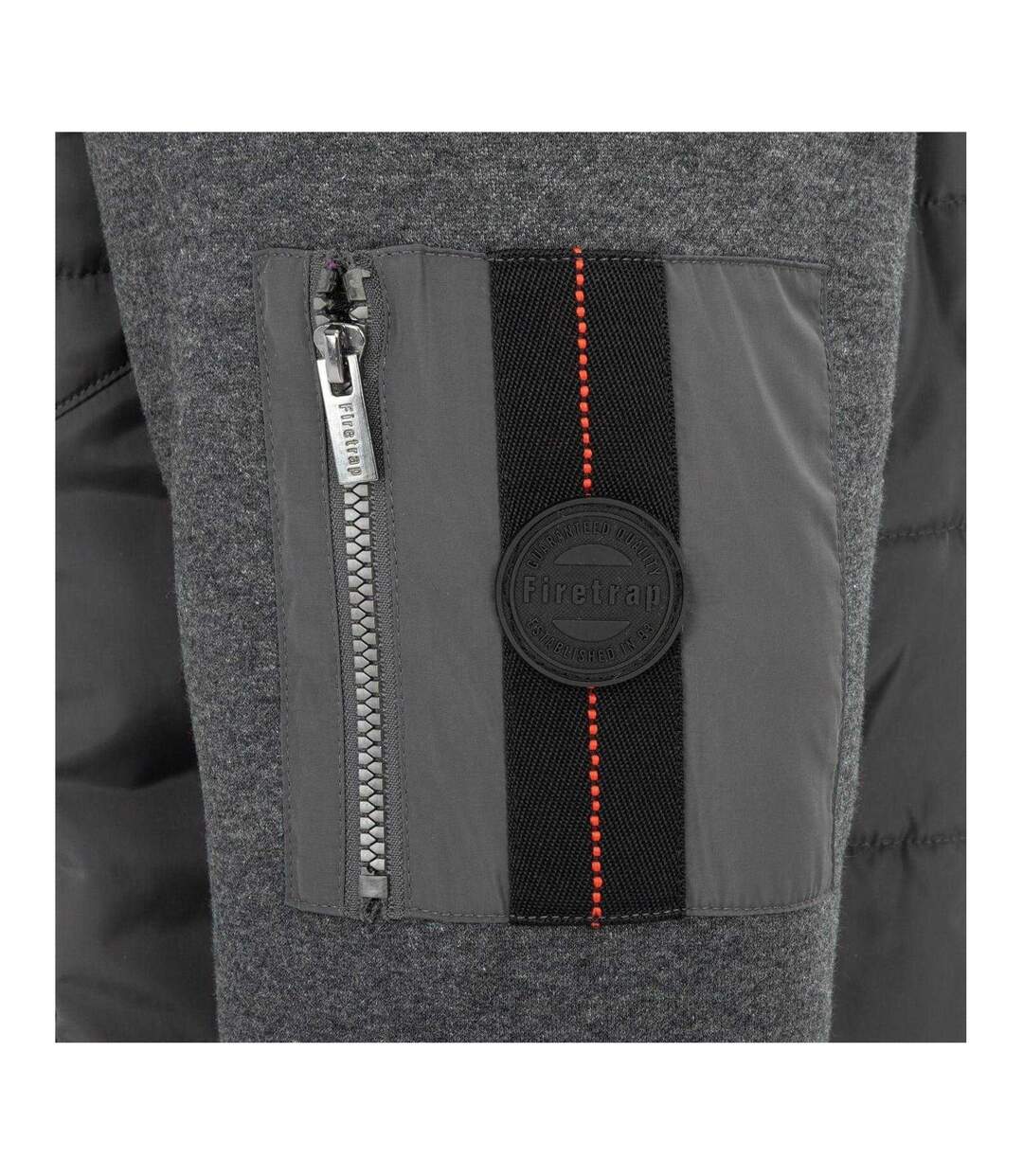 Mens Polyester Long-sleeved Hybrid Jacket Charcoal Firetrap-4