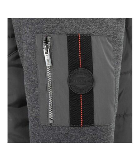 Mens Polyester Long-sleeved Hybrid Jacket Charcoal Firetrap