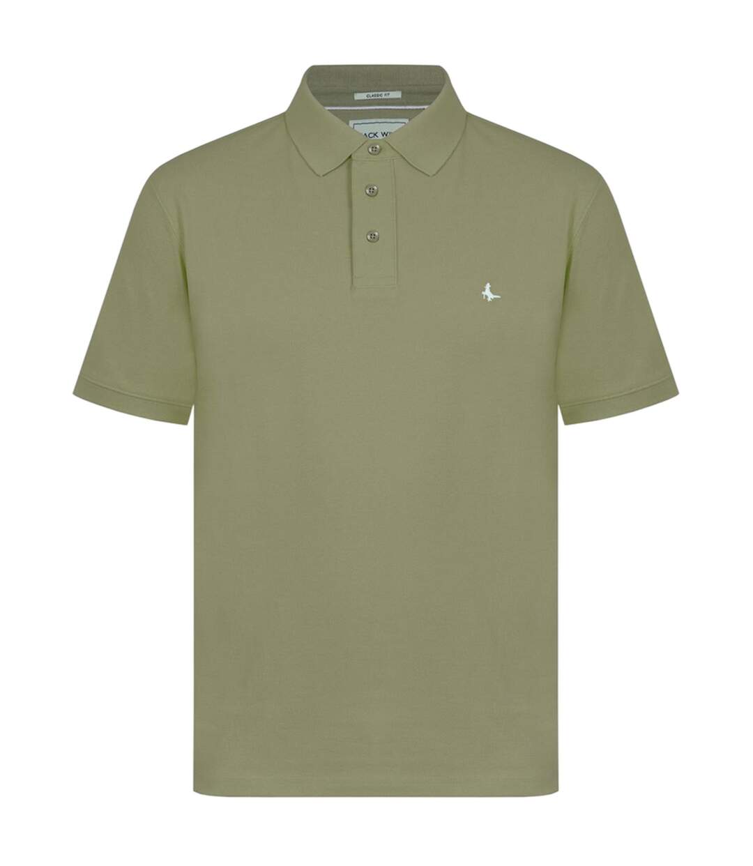 Mens Classic Embroidered Logo Polo Shirt Dry Grass Jack Wills-1