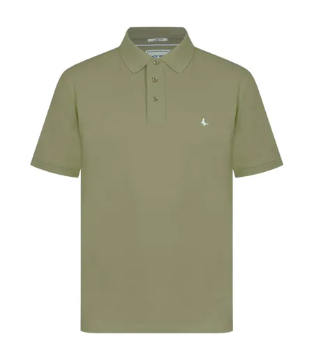 Mens Classic Embroidered Logo Polo Shirt Dry Grass Jack Wills