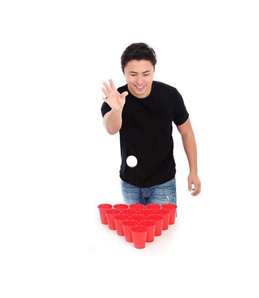 Jeu à boire avec verres réutilisables Bière pong-3